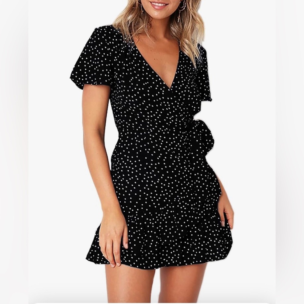 Mini dress tie up front dress